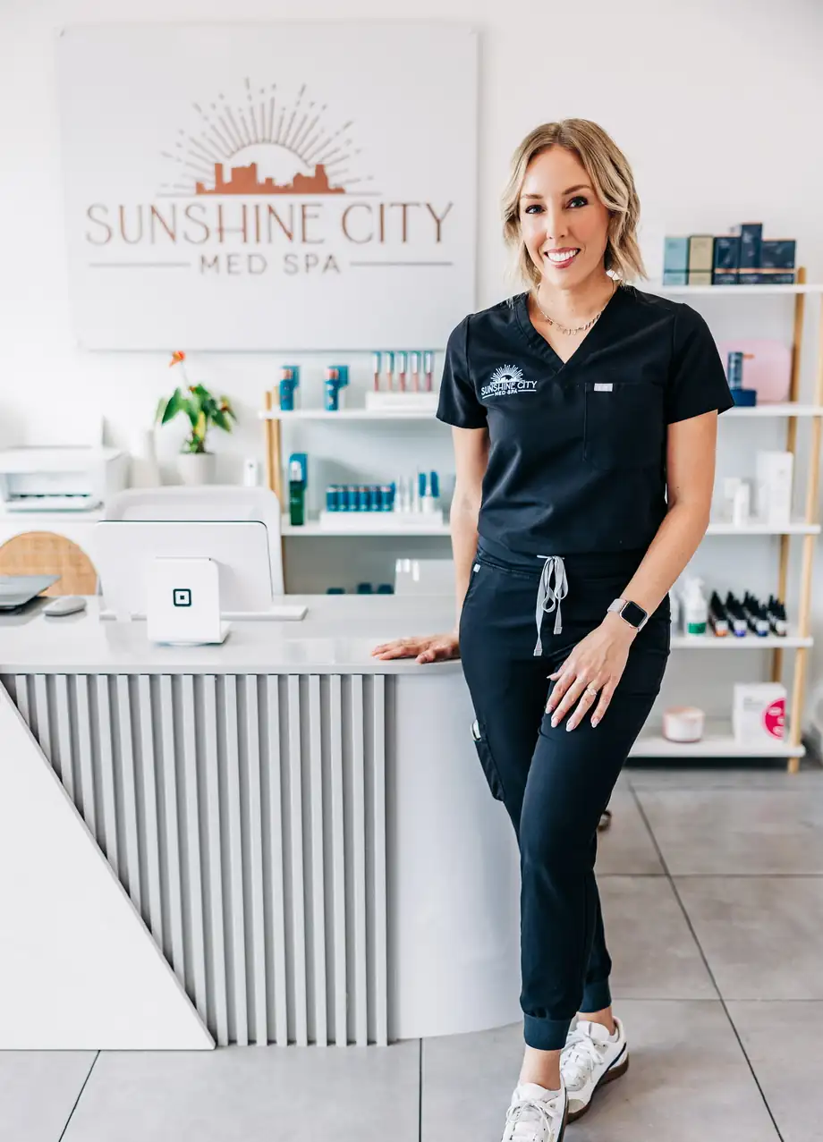 Mandy Neumann in her practice, Sunshine City Med Spa in St. Petersburg
